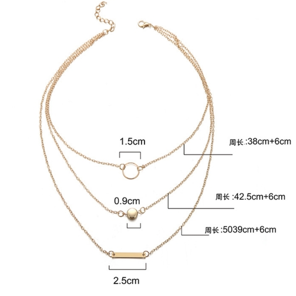 ✨5/$30-GOLD Bar, ball, loop Three-Layer … - Picture 3 of 4